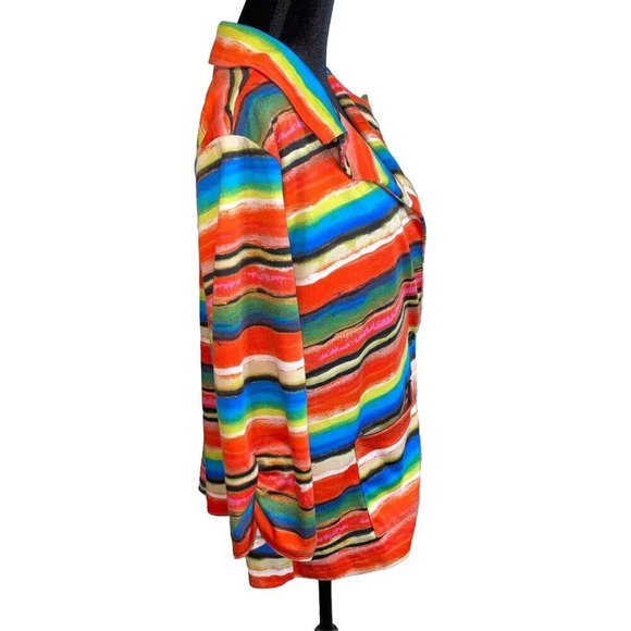 Love Spell 3X Colorful Stripe 1 Button Jacket Pockets Santa Fe Southwestern Boho - Picture 4 of 11